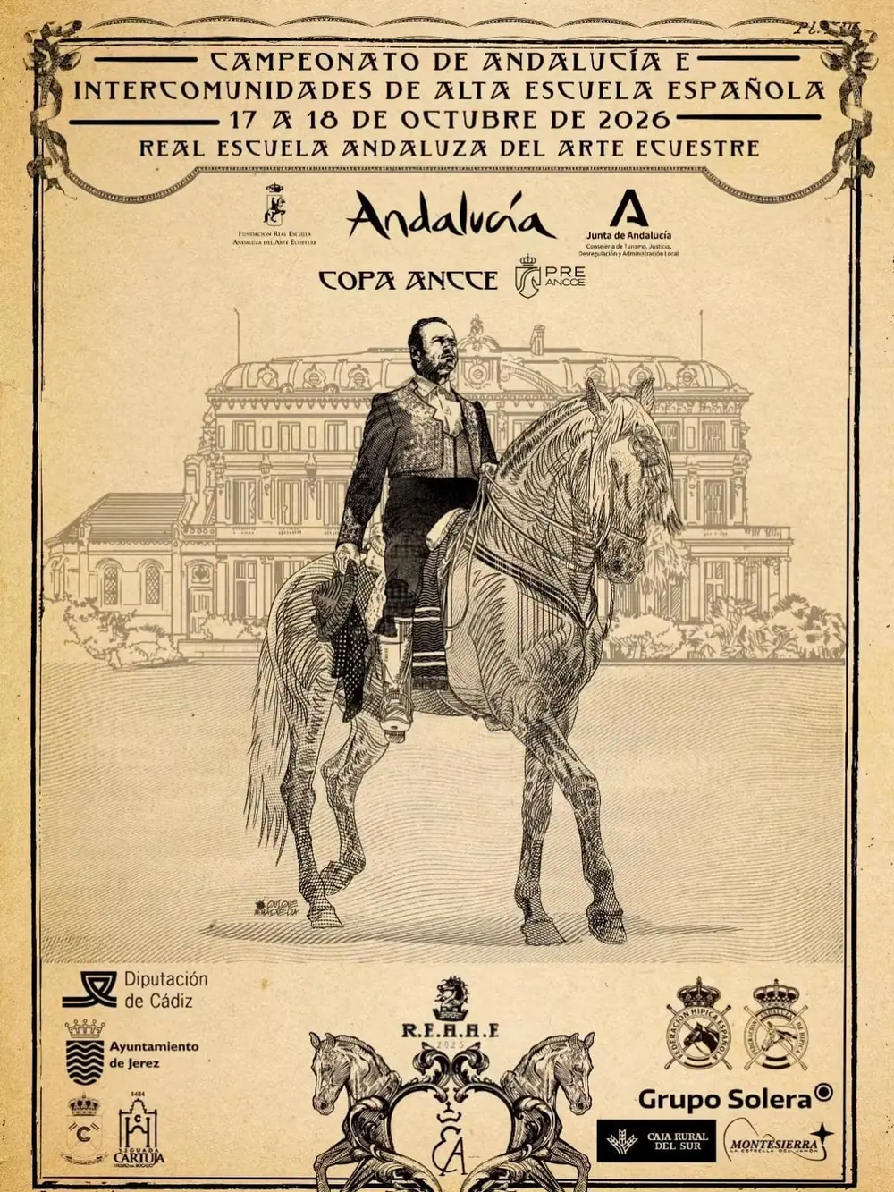 Cartel del Campeonato de Andalucía e Intercomunidades de Alta Escuela Española 2026