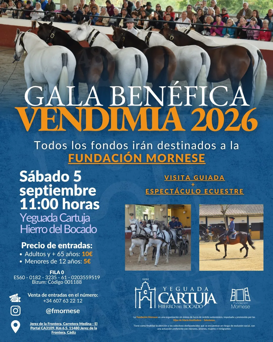 Gala benéfica Vendimia 2026 en la Yeguada Cartuja